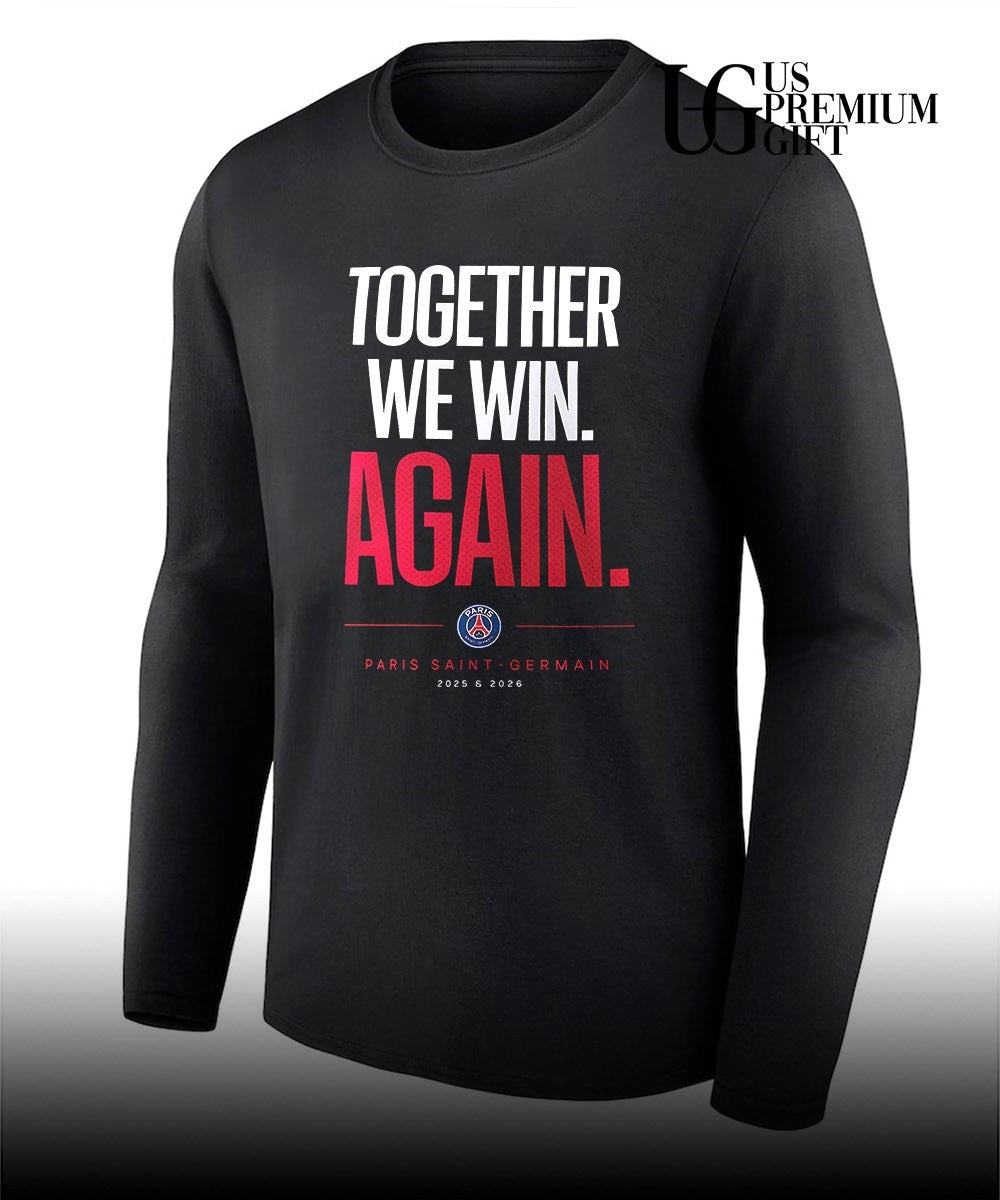 Together We Win Again Paris Saint-Germain UEFA Back 2 Back Champions League 2026 shirt