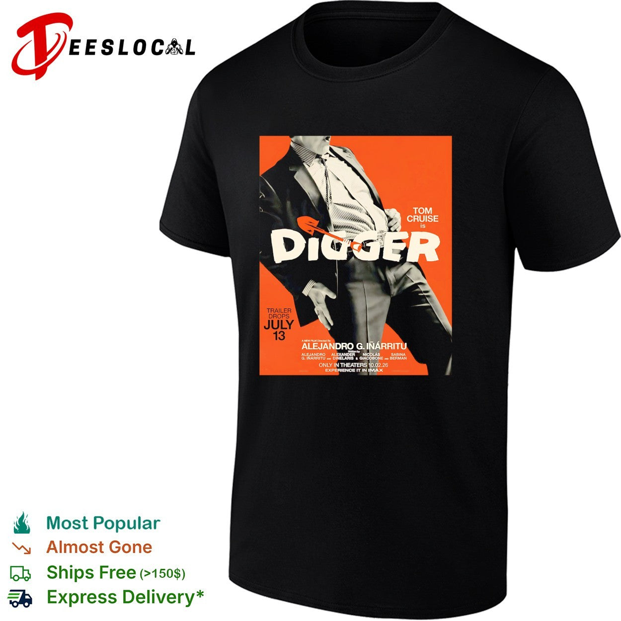 Tom Cruise Digger close up movie poster shirt