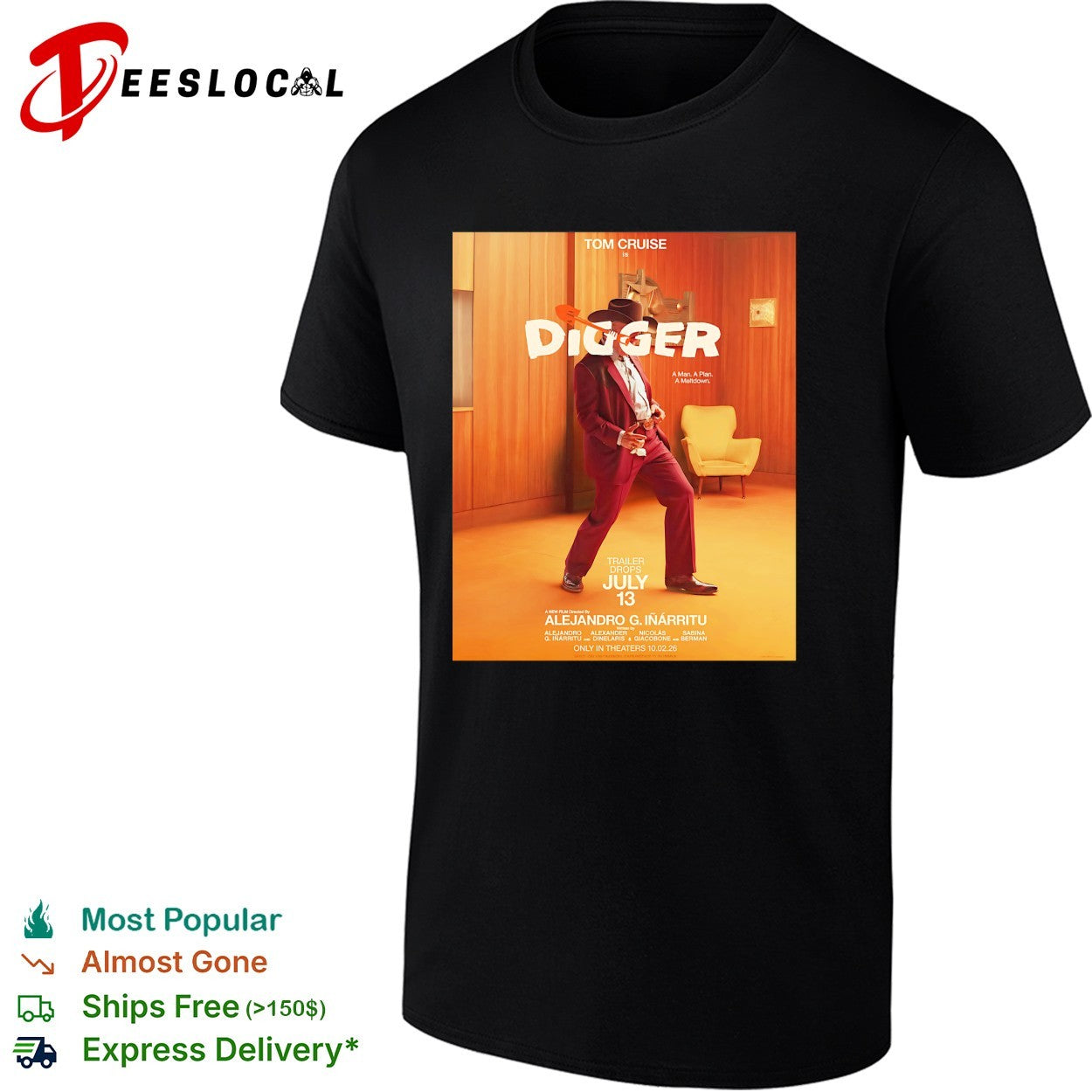 Tom Cruise Digger walking hallway movie poster shirt