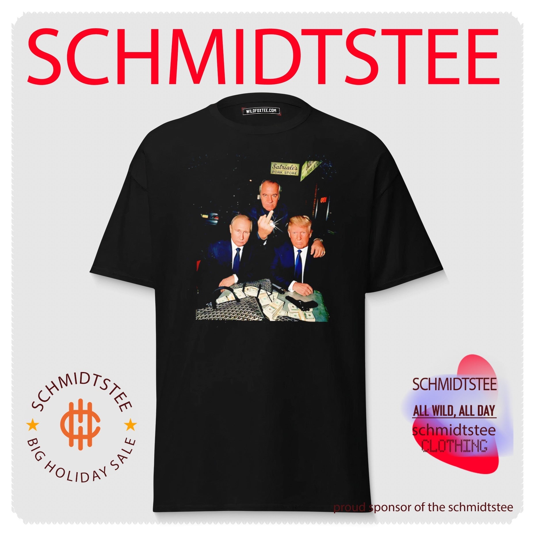 Tony Soprano Vladimir Putin and Donald Trump middle finger shirt