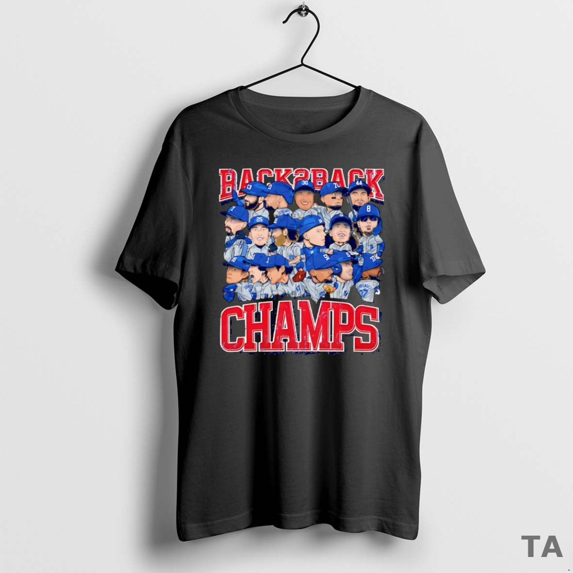 Top Los Angeles Dodgers Baseball Back 2 Back Champions 2025 Caricature T Shirt Sweater