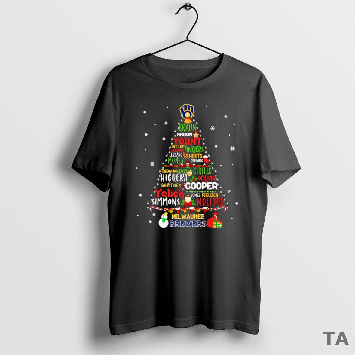 Top Milwaukee Brewers Christmas Tree T Shirt Sweater