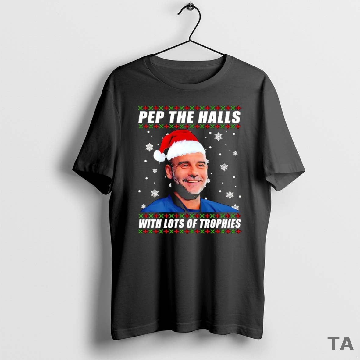 Top Pep Guardiola The Halls With Lots Of Trophies Christmas T Shirt Sweater