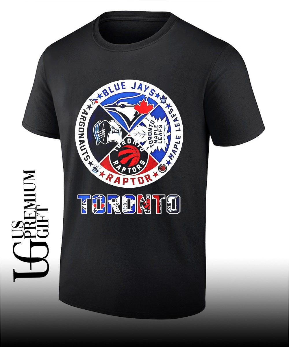 Toronto sports team Toronto Blue Jays Maple Leafs Argonauts Raptors circle logo shirt
