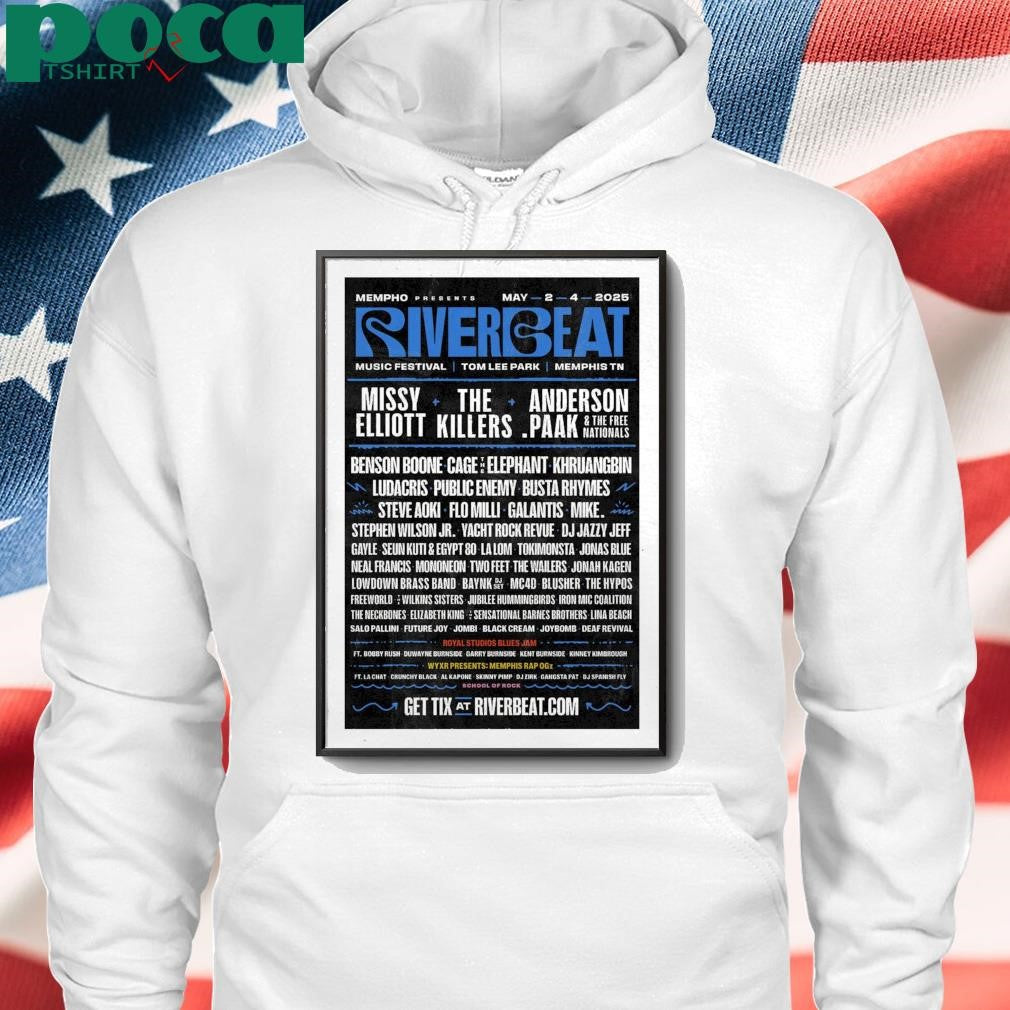 Tour Poster RiverBeat Music Festival In Memphis TN On May 2-4 2025 shirt