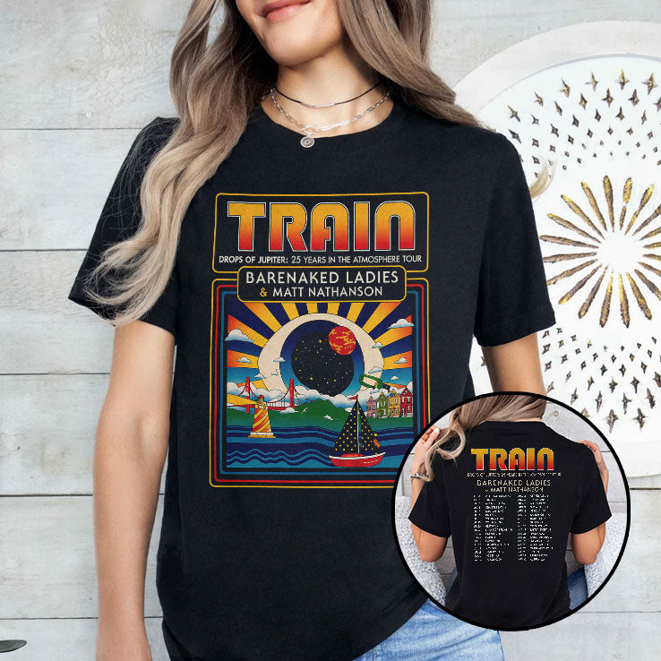 Train Drops Of Jupiter 25 Years In The Atmosphere Tour Barenaked Ladies and Matt Nathanson Shirt