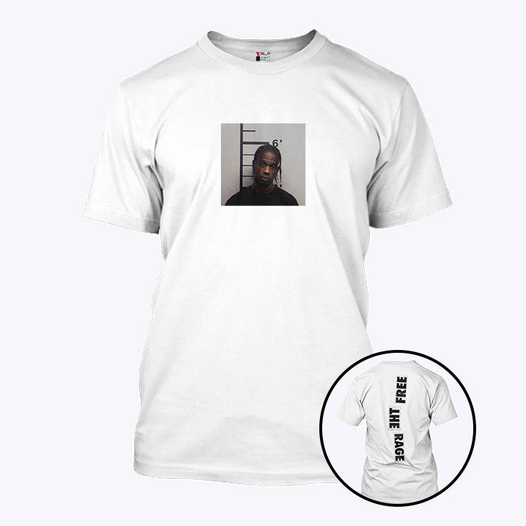 Travis Scott Mugshot Free The Rage T Shirt