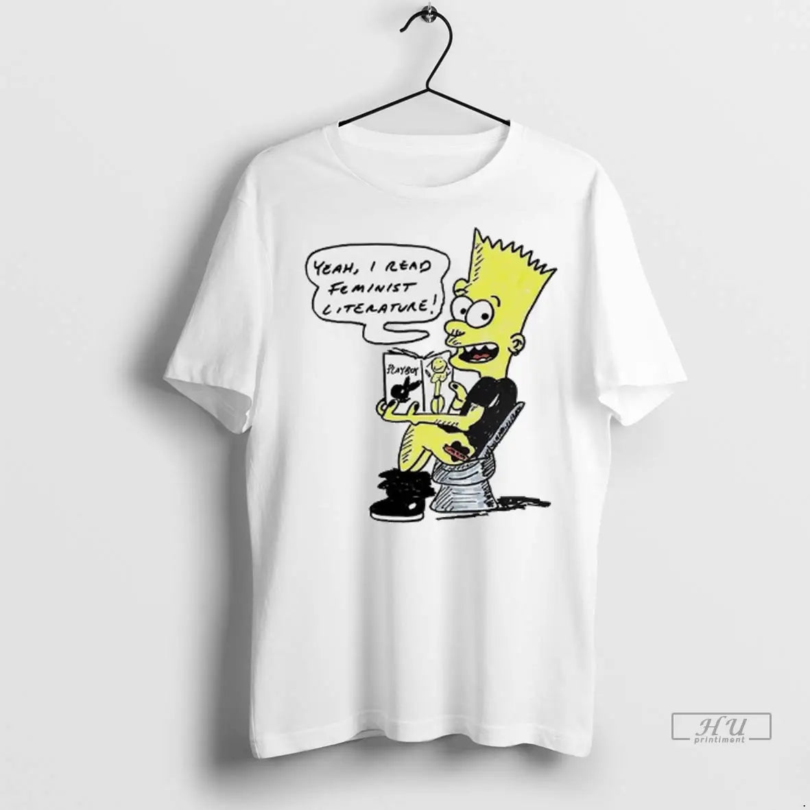 Trending Bart Simpson Read Playboy Feminist Literature On Toilet T Shirt