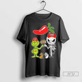 Trending Grinch Fist Bump Jack Skellington Chilis Halloween 2025 T Shirt