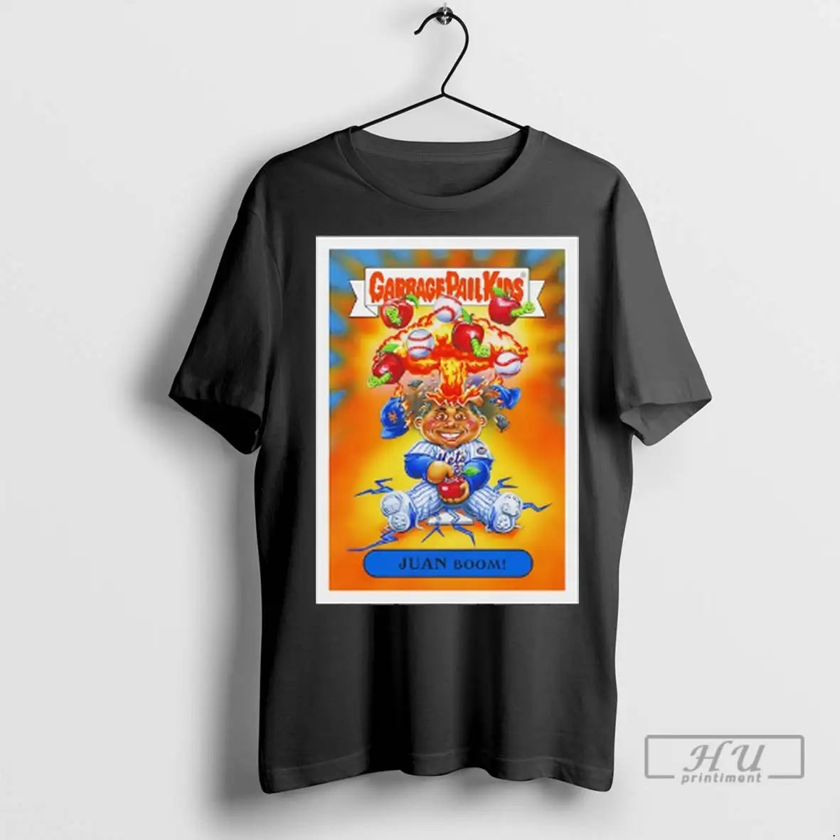 Trending New York Mets Juan Boom X Garbage Pail Kids T Shirt