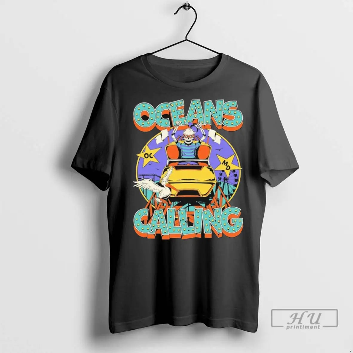 Trending Oceans Calling Festival Rollercoaster Oc Md Skeleton 2025 T Shirt