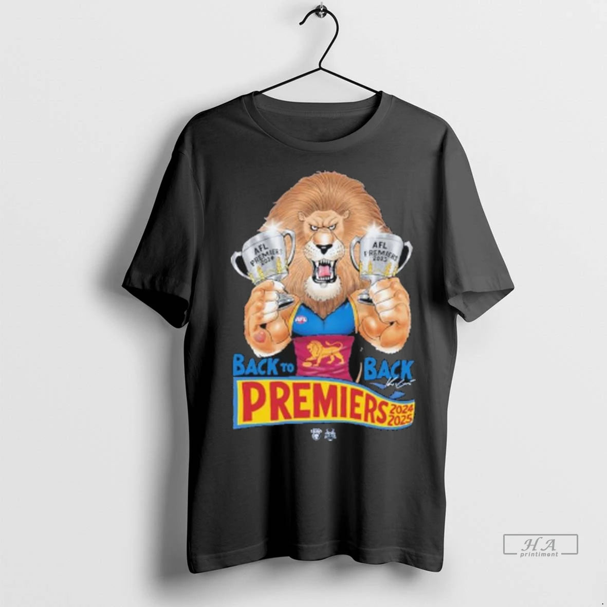 Trendy Brisbane Lions Back 2 Back 2025 Afl Premiers Mark Knight Shirt Sweater