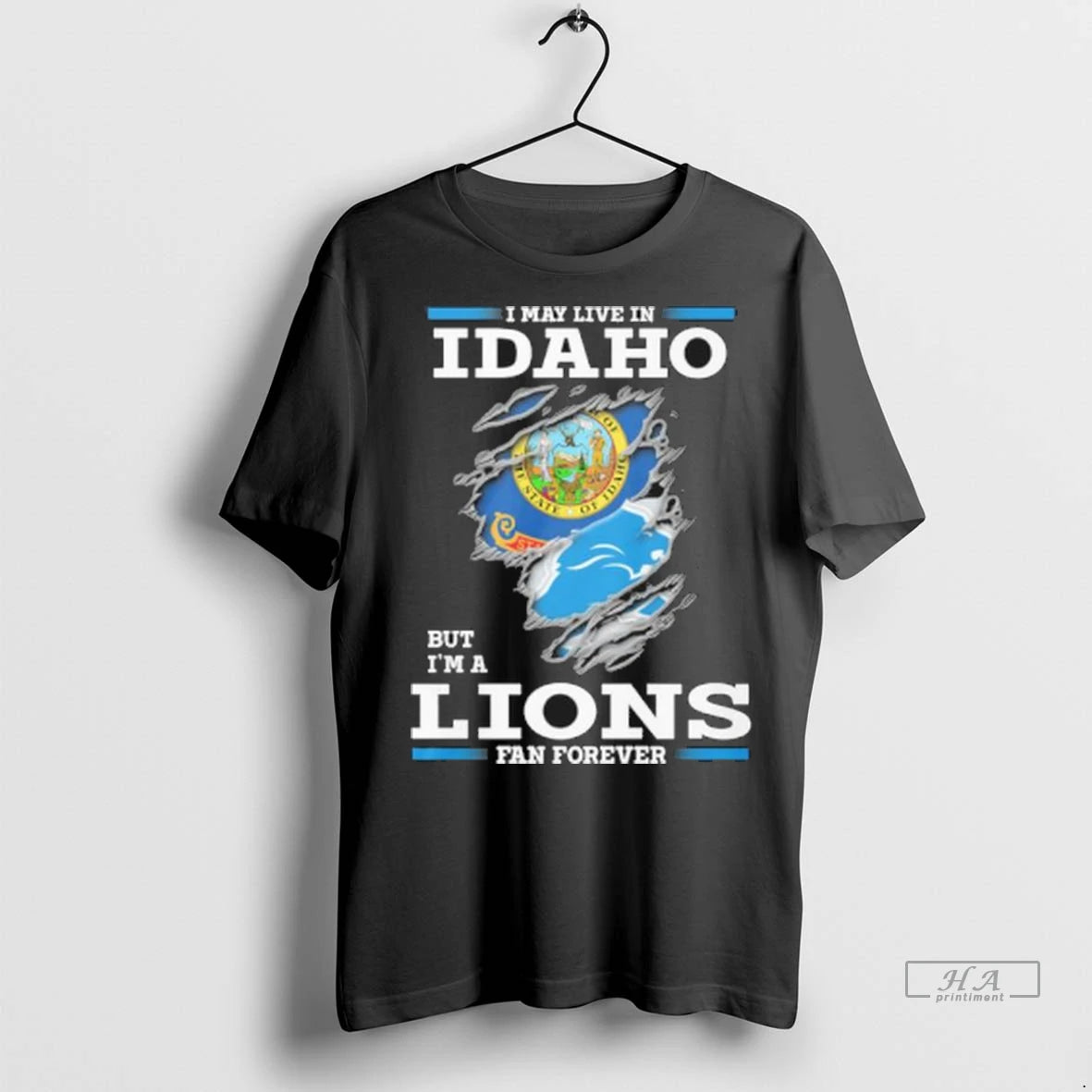Trendy I May Live In Idaho But Im A Detroit Lions Fan Forever Shirt Sweater