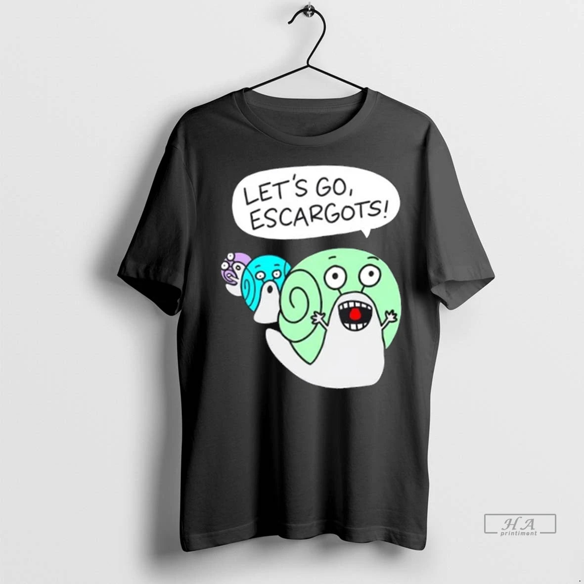 Trendy Lets Go Escargots Quirky Cartoon Snail Pun Shirt Sweater