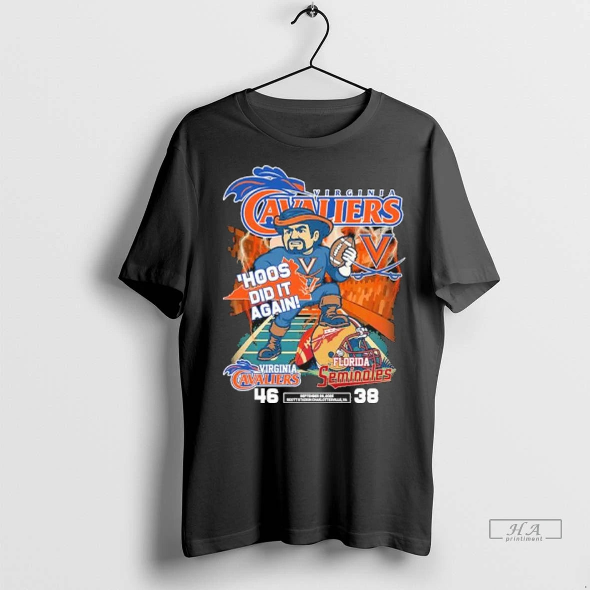 Trendy Uva Mascot Hoos Did It Again Virginia Cavaliers 46 38 Florida State Shirt Sweater