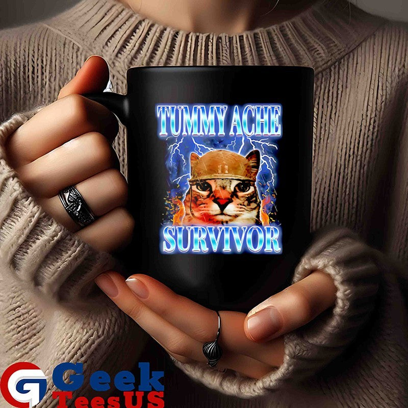 Tummy Ache Survivor Cat meme shirt