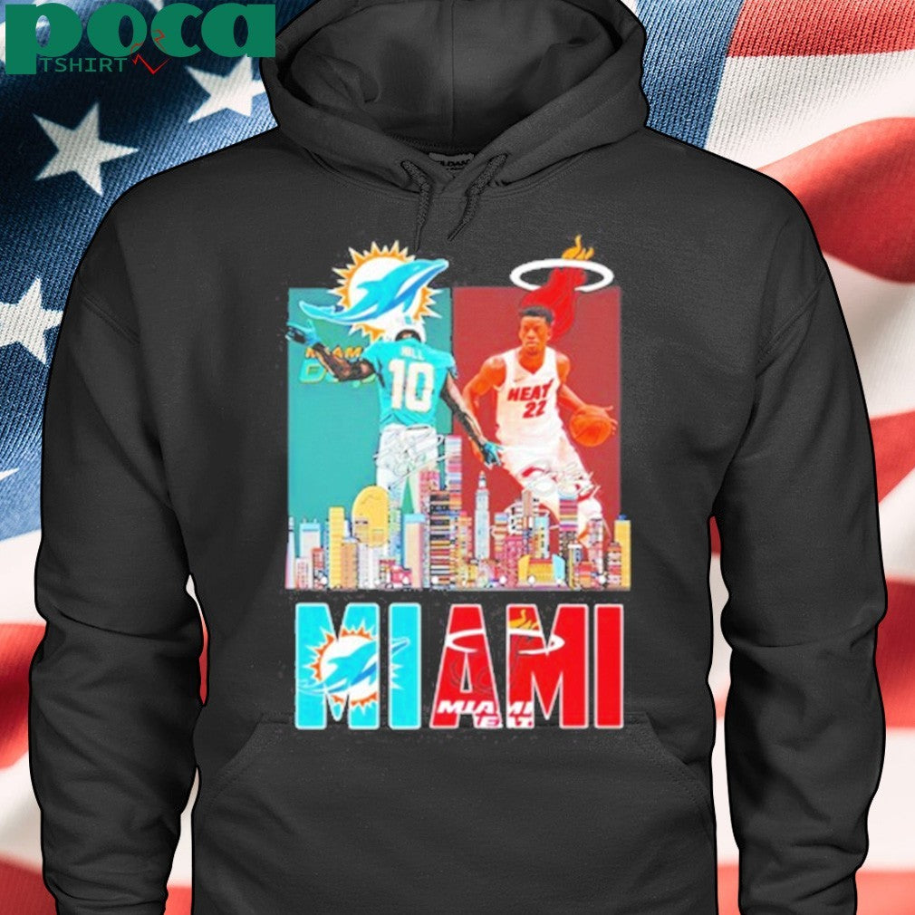 Tyreek Hill And Jimmy Butler Miami Sports Teams Skyline City Signatures Shirt