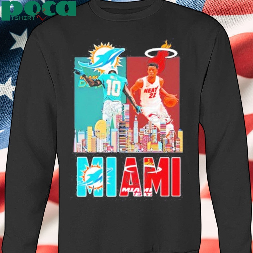 Tyreek Hill And Jimmy Butler Miami Sports Teams Skyline City Signatures Shirt