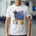 UK volleyball coach Craig Skinner stood on the table Shirt
