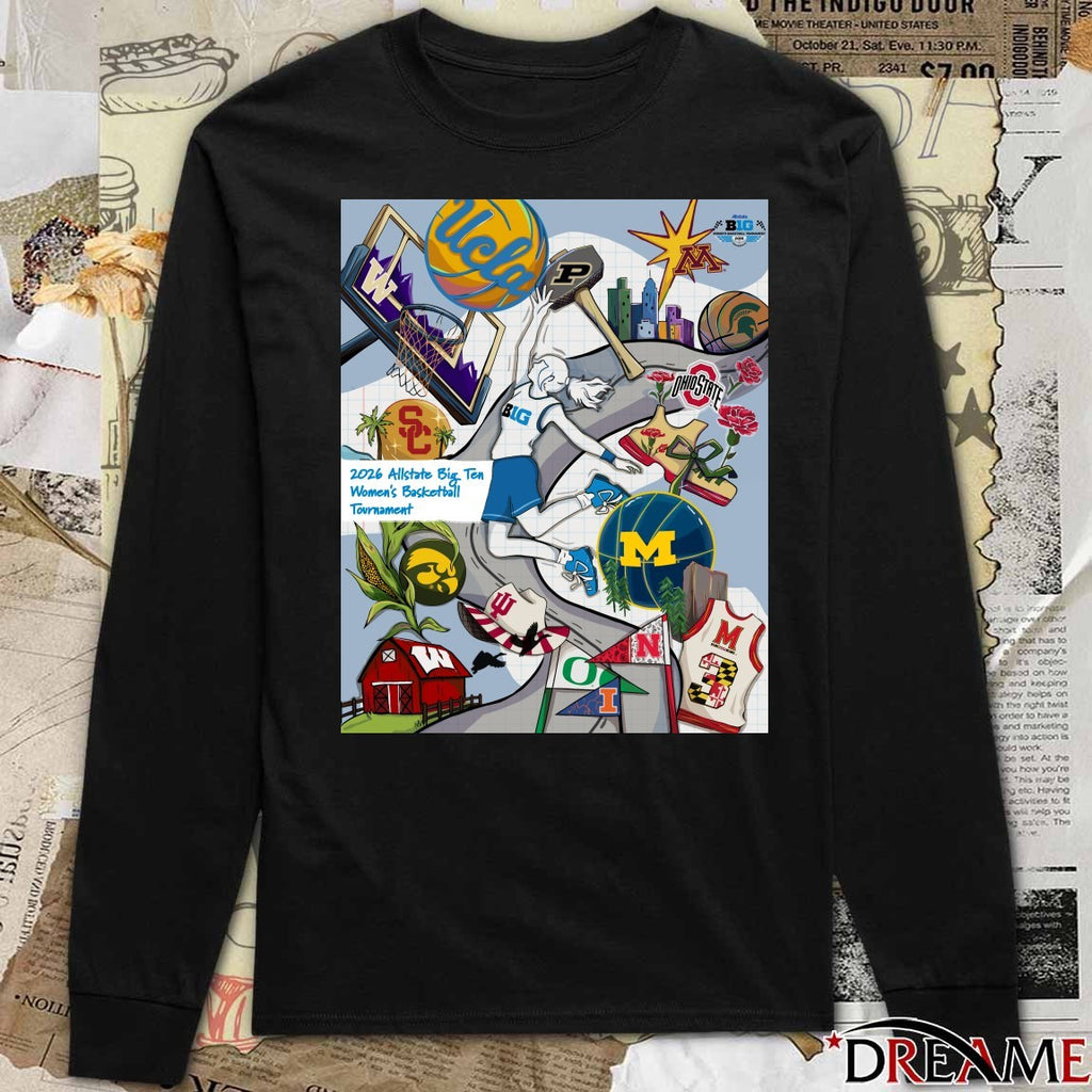 2026 Allstate Big Ten Women’s Basketball Tournament New Poster t-shirt