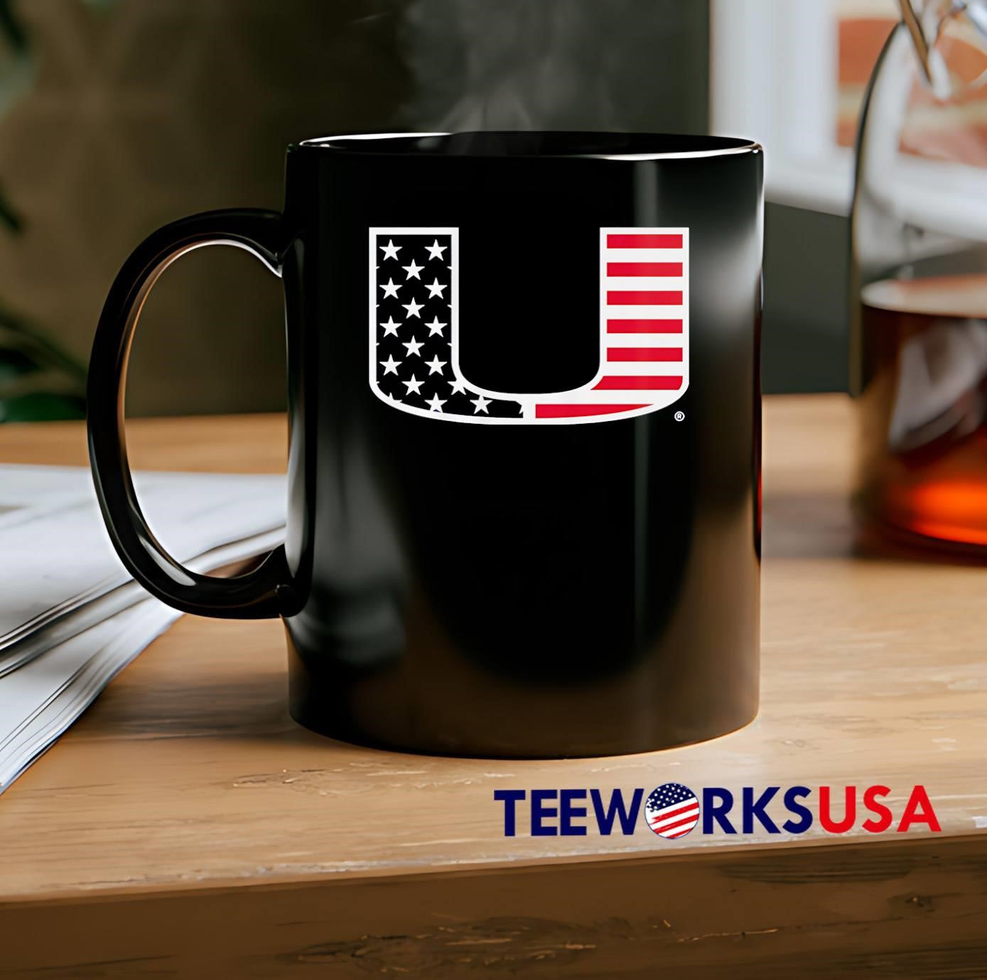 US Flag Logo University of Miami shirt