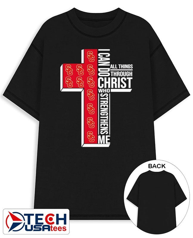 USC Trojans Women’s Basketball cross I can do all things through christ who strengthens me shirt
