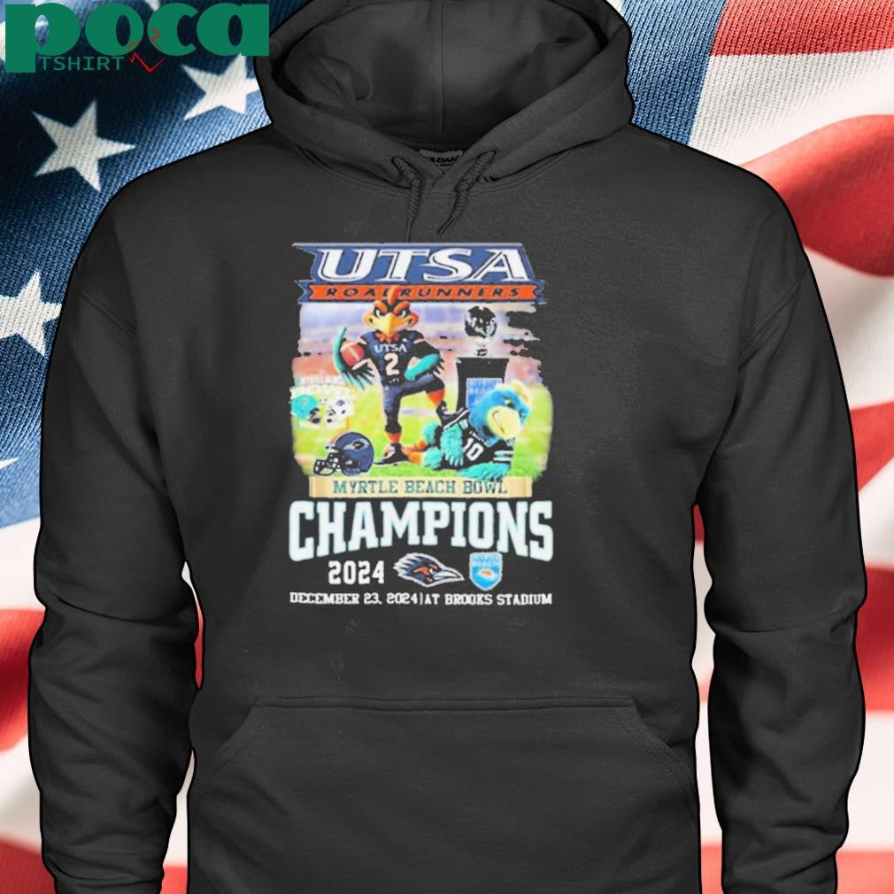 UTSA Roadrunners Myrtle Beach Bowl Champions December 23 2024 At Brooks Stadium Mascot t shirt