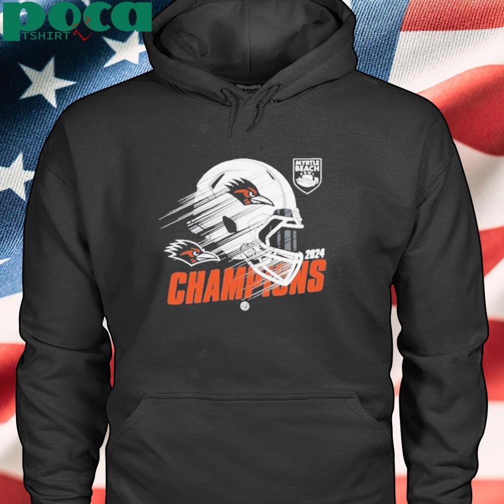 UTSA Roadrunners football 2024 Myrtle Beach Bowl Champions Helmet Shirt