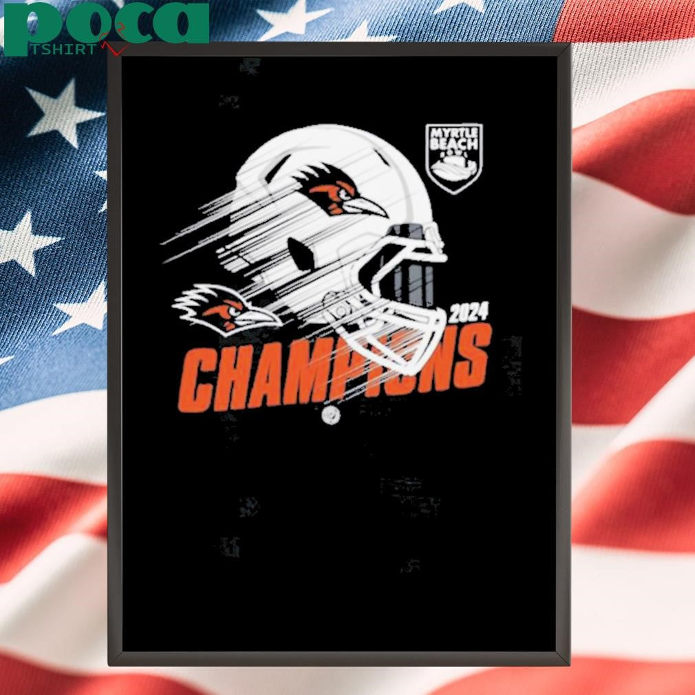 UTSA Roadrunners football 2024 Myrtle Beach Bowl Champions Helmet Shirt