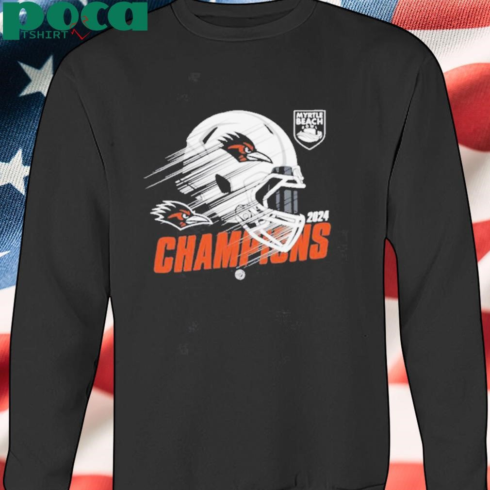 UTSA Roadrunners football 2024 Myrtle Beach Bowl Champions Helmet Shirt