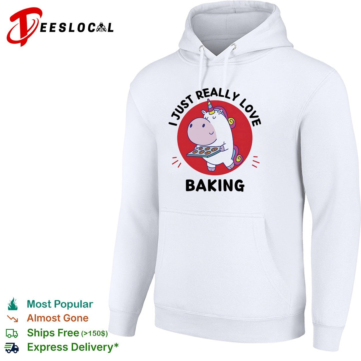 Unicorn holding baking tray I just really love baking shirt