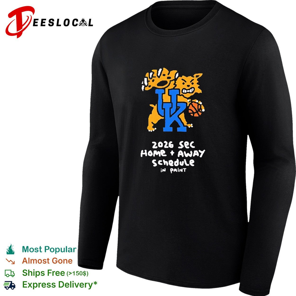 University of Kentucky 2026-27 SEC home away schedule in paint shirt