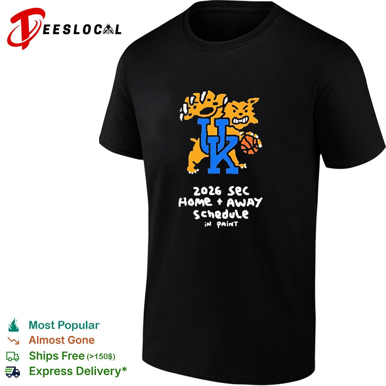 University of Kentucky 2026-27 SEC home away schedule in paint shirt