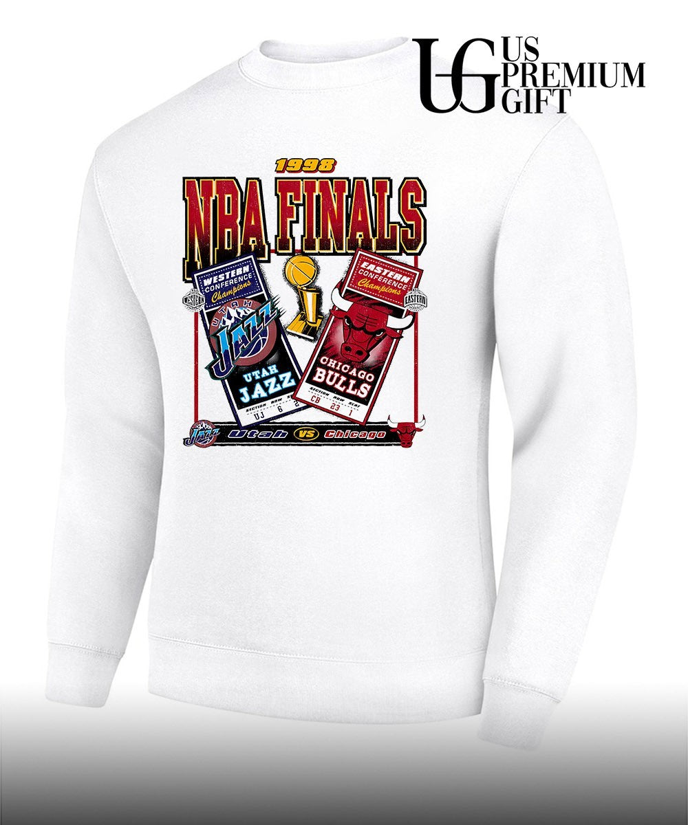 Utah Jazz vs Chicago Bulls 1998 NBA Finals dueling vintage shirt
