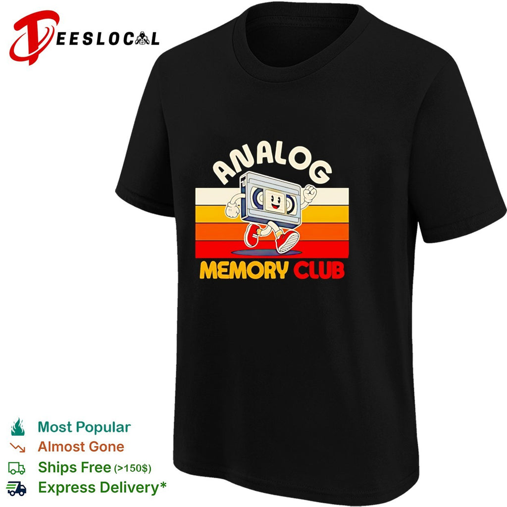 VHS tape running analog memory club retro shirt