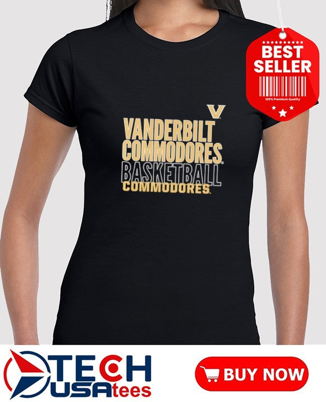 Vanderbilt Commodores Basketball text logo overlay shirt