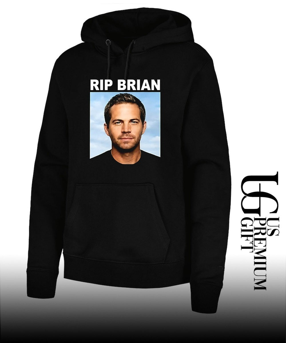 Vin Diesel wearing RIP Brian portrait shirt