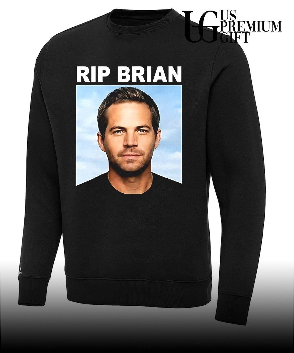 Vin Diesel wearing RIP Brian portrait shirt