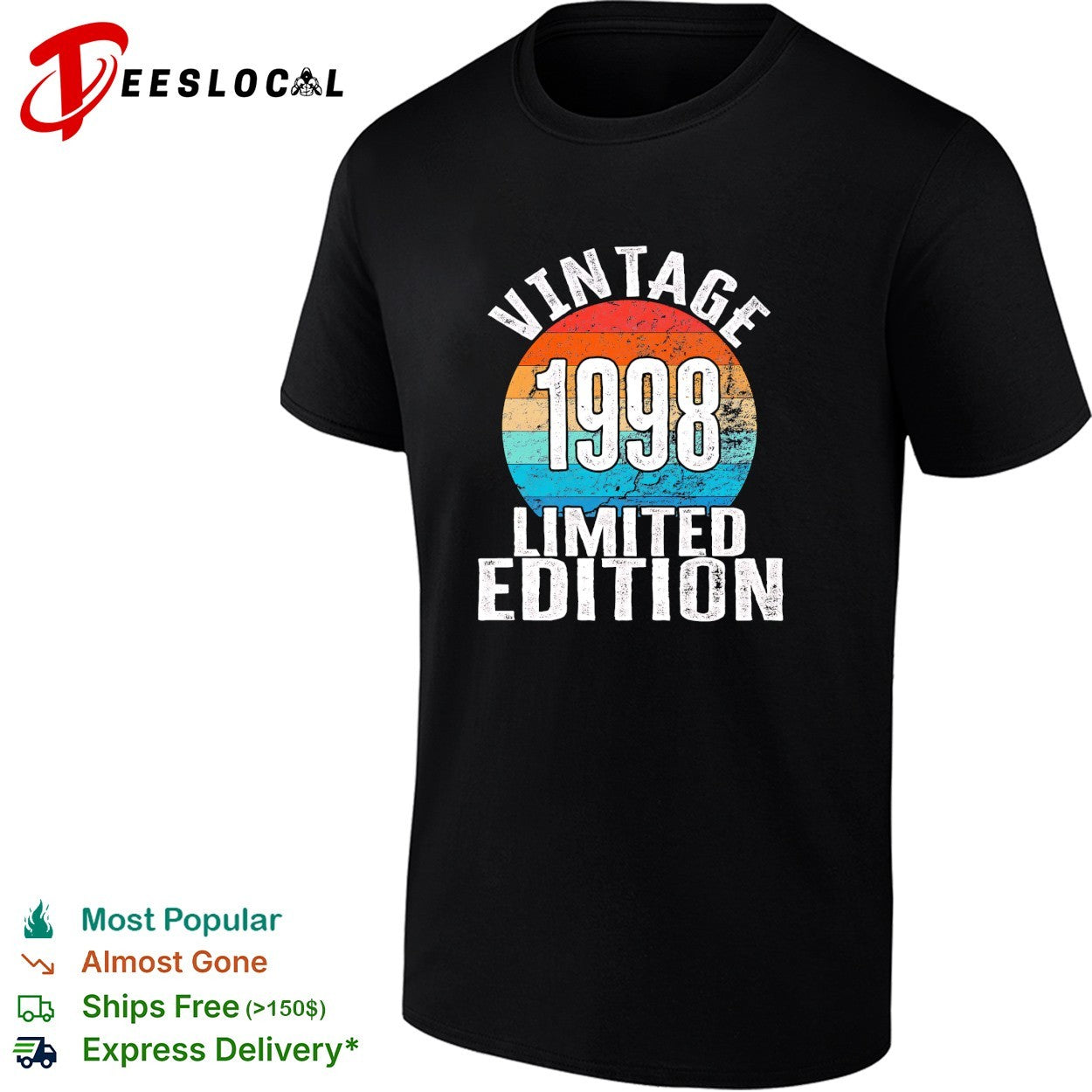 Vintage 1998 limited edition birthday shirt