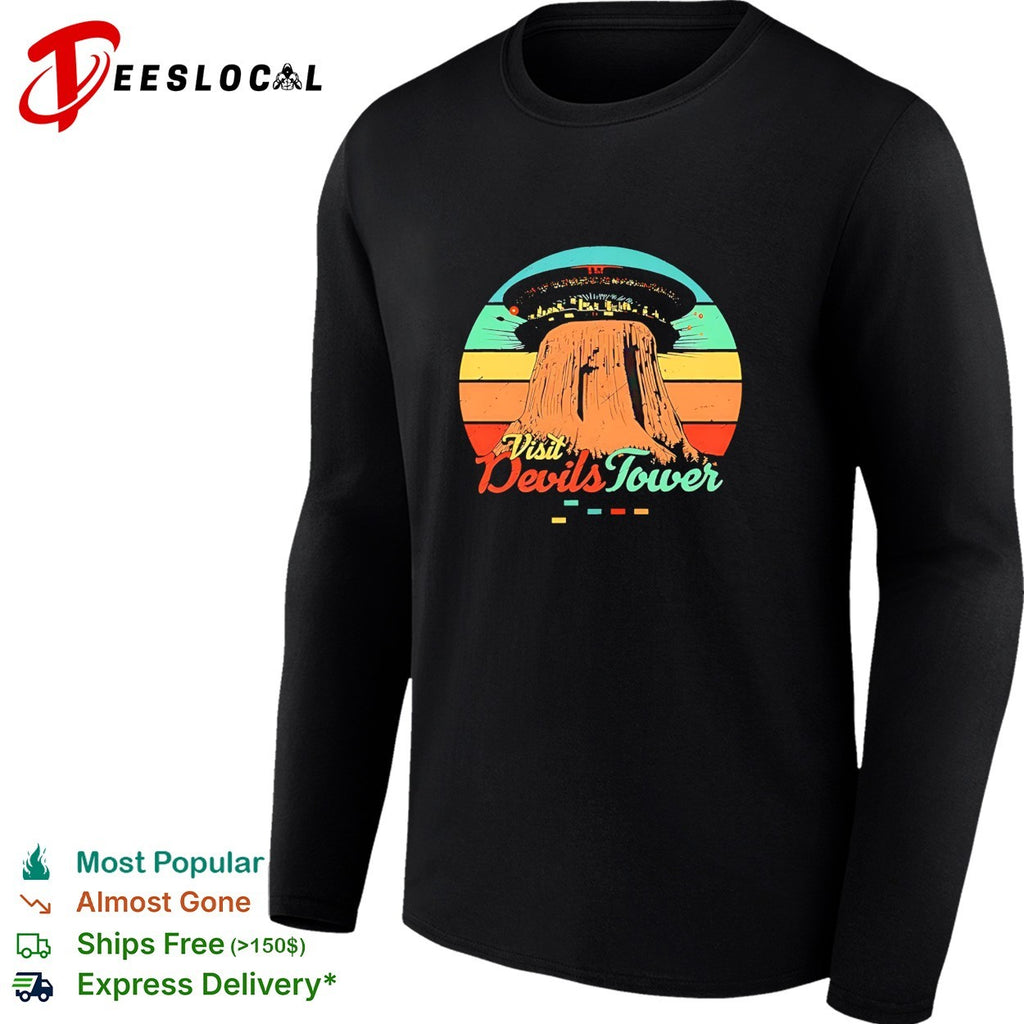Visit Devils Tower UFO retro shirt