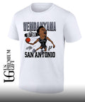 WEMBANYAMA Victor Wembanyama shouting celebrating holding basketball San Antonio Spurs 2024 NBA caricature graphic shirt