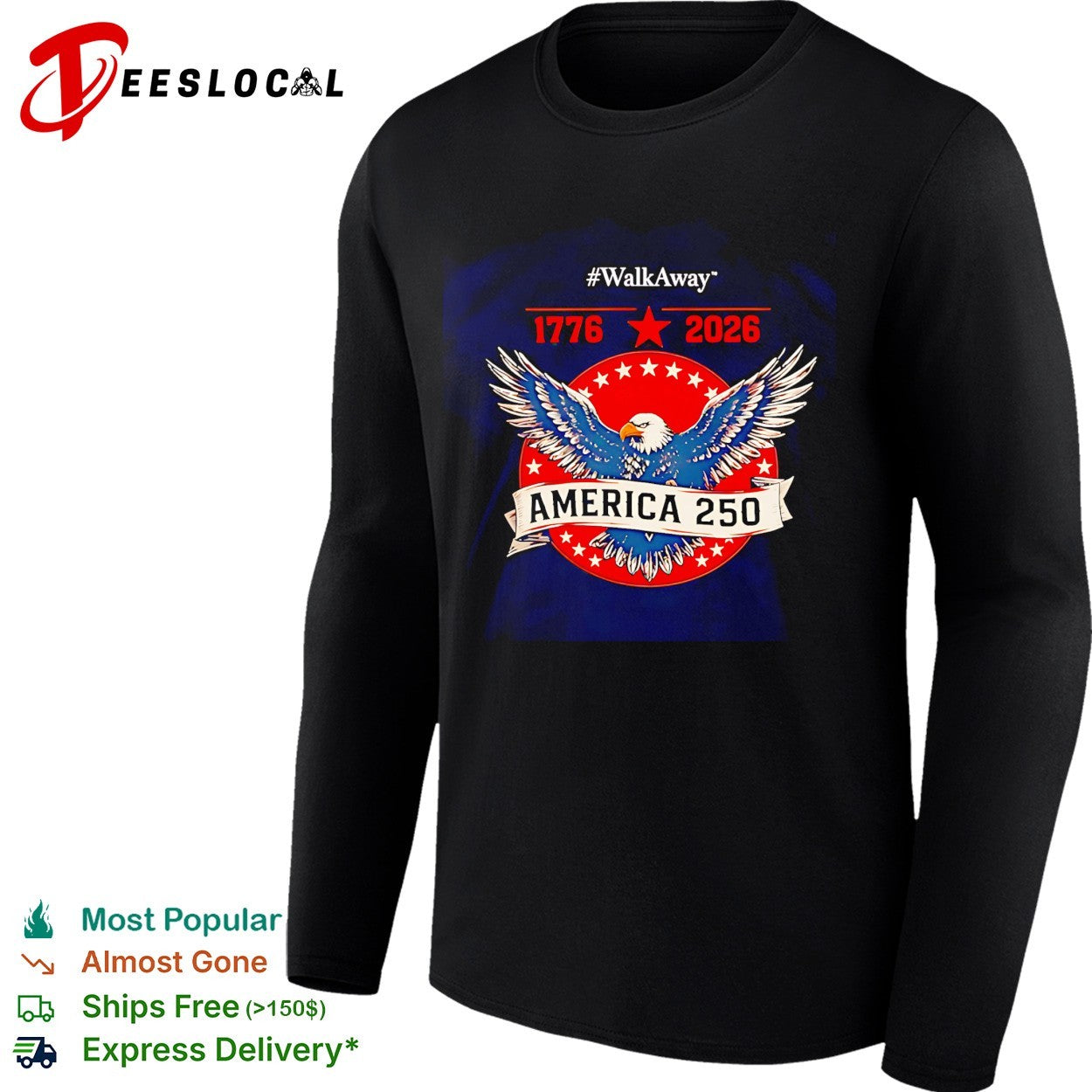 WalkAway America 250 1776 2026 Patriotic Eagle vintage shirt