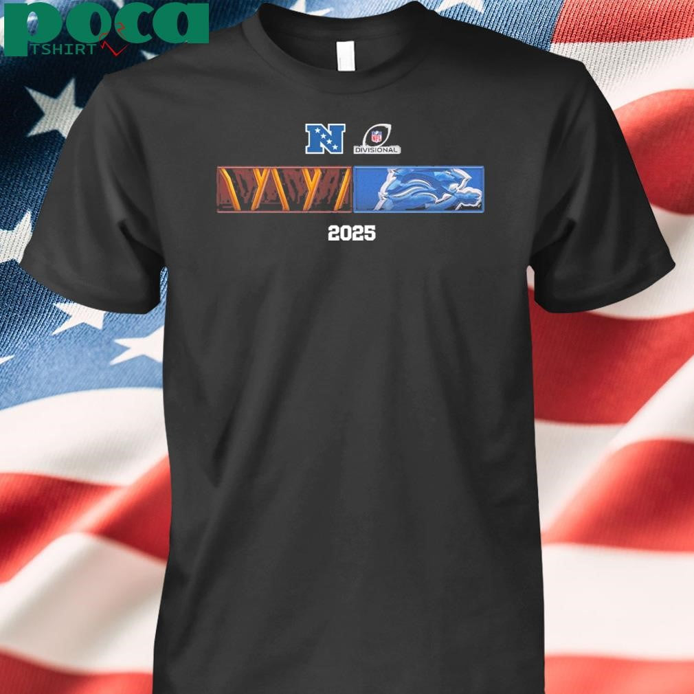 Washington Commanders And Detroit Lions Matchup 2025 NFC Divisional Round Head To Head Logo Unisex T-Shirt