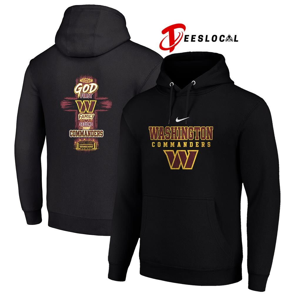 Washington Commanders God first family second cross shirt