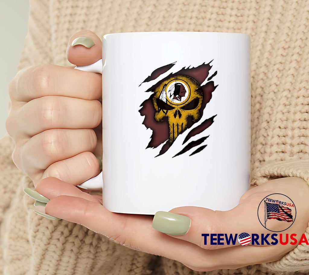 Washington Redskins Skull Ripped Effect T-Shirt