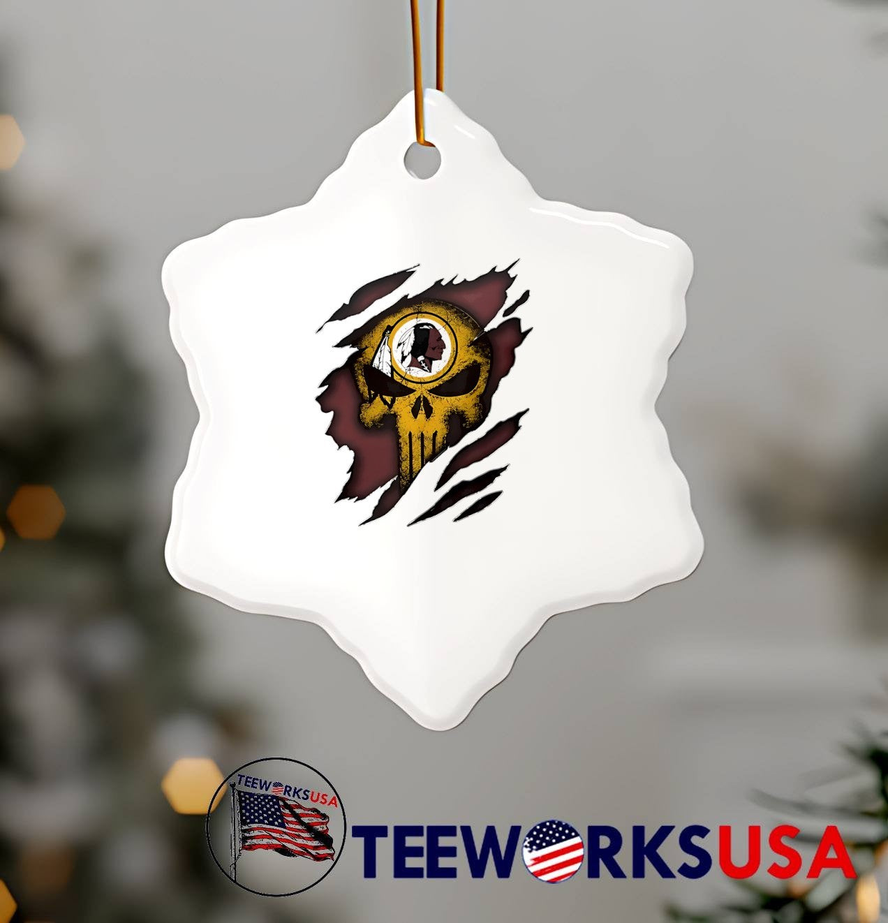 Washington Redskins Skull Ripped Effect T-Shirt