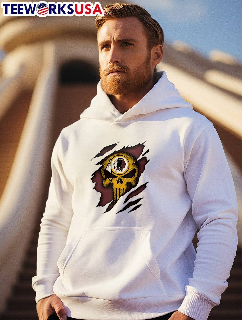 Washington Redskins Skull Ripped Effect T-Shirt