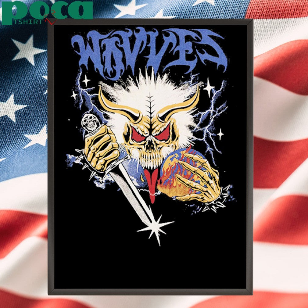 Wavves North American Summer Tour 2025 Merch Tee Skull Sword Unisex T-Shirt