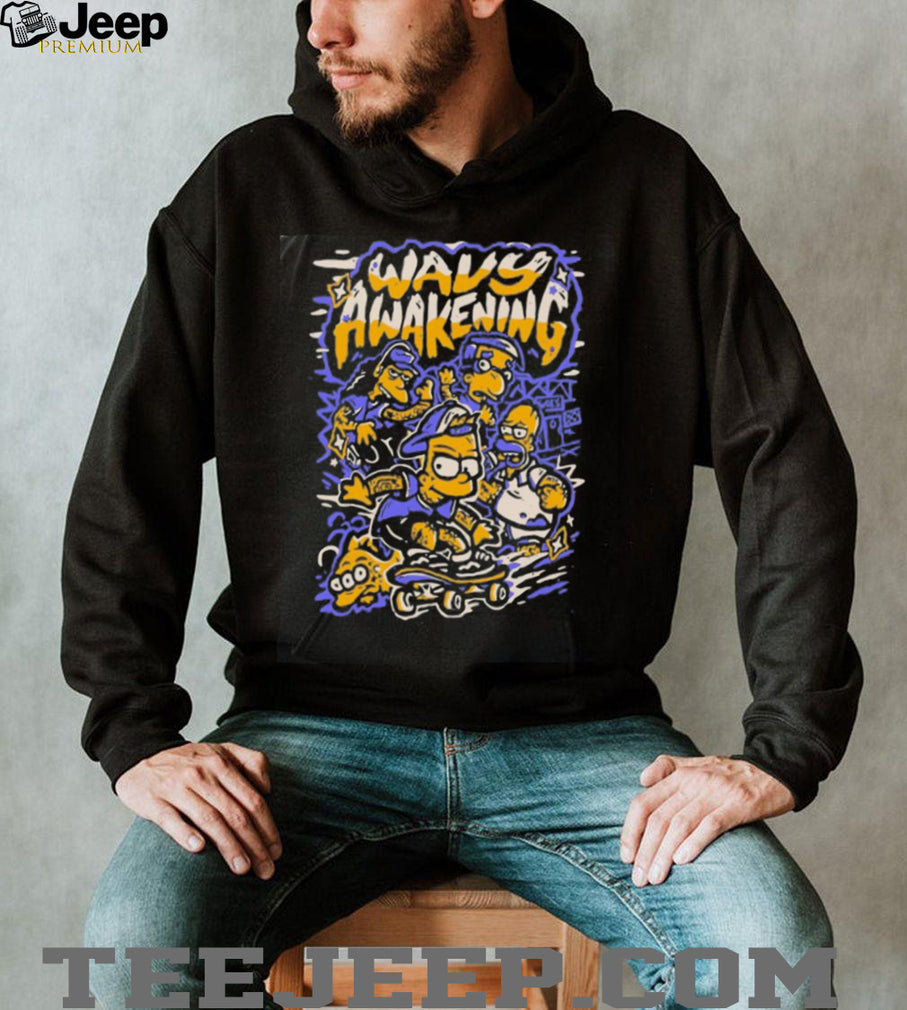 Wavy Awakening The Simpsons Characters shirt