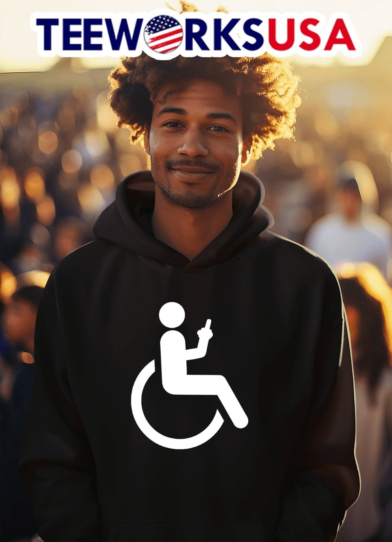 Wbteeprints Wheelchair User On Mobile Phone Shirt